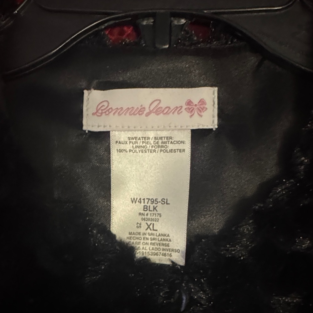 Bonnie Jean Black Faux Fur Jacket - Picture 2 of 3
